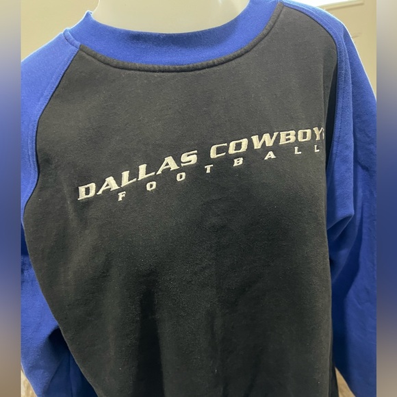 Dallas Cowboys Sweater Reebok Mens Blue Sz XL Football NFL Logo Black vintage - Picture 2 of 8